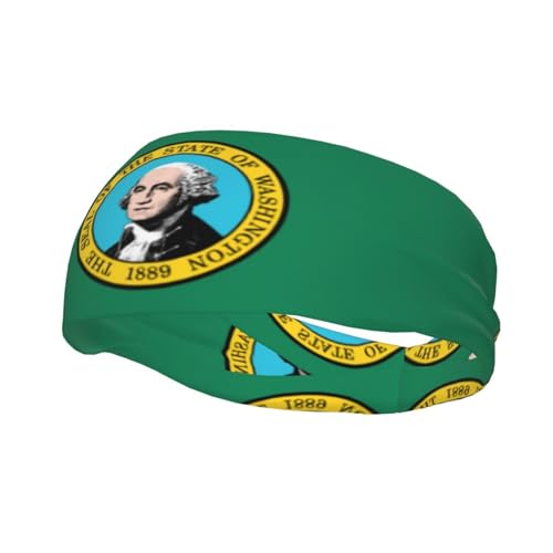 Washington Flag Printed Junk Bandana Headbands - Lightweight and Breathable Sports Headbands for Running - Ideal for Long Hair von GaxfjRu