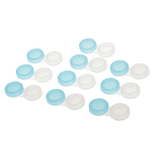 Gazechimp 10 Stück Mini Kontaktlinsenbehälter, Transparent / Nicht-Transparent Auswählbar - Blau, Transparent, Einheitsgröße von Gazechimp