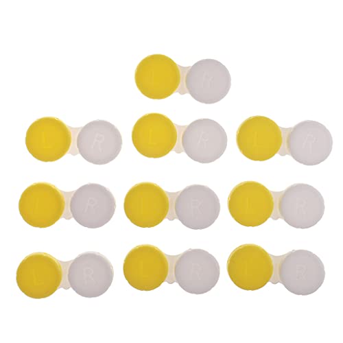 Gazechimp 10 Stück Mini Kontaktlinsenbehälter, Transparent / Nicht-Transparent Auswählbar - Gelb, Nicht-Transparent, Einheitsgröße von Gazechimp