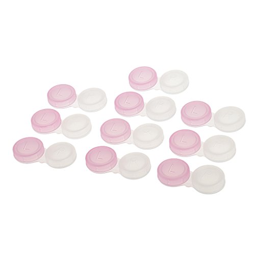 Gazechimp 10 Stück Mini Kontaktlinsenbehälter, Transparent / Nicht-Transparent Auswählbar - Rosa, Transparent, Einheitsgröße von Gazechimp