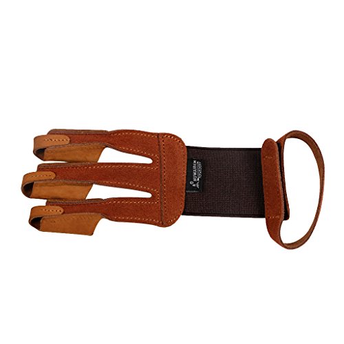 Gazechimp Bogenhandschuh traditionell, Leder Bogenschießen Handschuh, beidhändig geeignet, Braun von Gazechimp