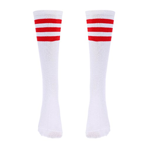 Gazechimp Unisex Sportsocken Tennissocken Golf Joggen Fitness Sport Socken - Weiß + Rot Streifen, L von Gazechimp