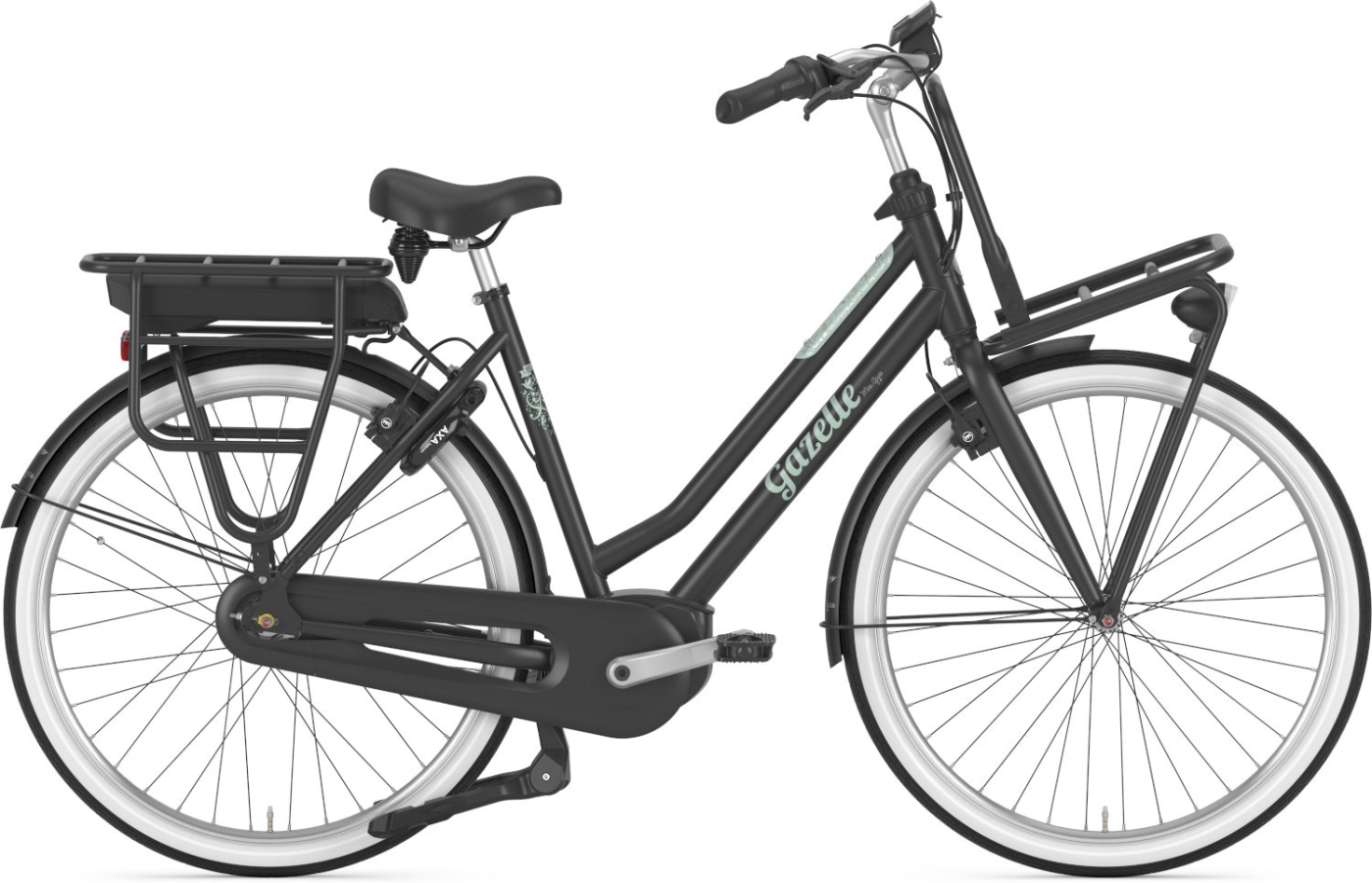 Unisex E-Bike  Gazelle Miss Grace C7+ HMB schwarz (Option Akkukap: 400 Wh Bosch / Gazelle Rahmenhöhe: 65 cm | Körpergröße ab 200 cm) von Gazelle