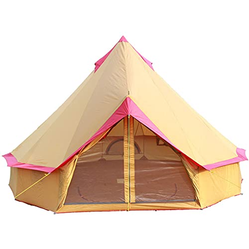 4-Jahreszeiten-Zelte für Camping, 4-m-Glockenzelt, mit eingezippter Bodenplane, 5-12-Personen-Leinenzelt, Festivals und menschlicher Unterschlupf zum Wohnen oder für die Freizeit von GeRRiT