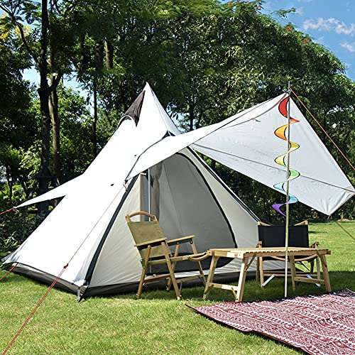Camping-Pyramide, Tipi-Zelt für den Außenbereich, tragbar, wasserdicht, doppellagig, indisches Tipi-Zelt, Familien-Campingzelt für Outdoor-Wanderungen von GeRRiT