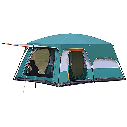 Familienzelt, doppelschichtiges Kuppelzelt, wasserdichtes Campingzelt mit 2 extra dunklen Schlafkabinen für Outdoor-Wandern, Camping, Klettern von GeRRiT