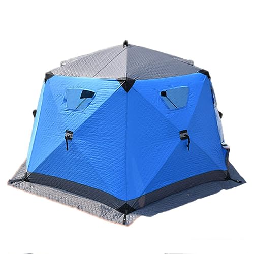 Warmes Zelt zum Angeln im Freien, sechseckig, für Wintercamping im Freien, großes isoliertes Eisangelzelt, kalt und warm, Winddicht und schneesicher, geeignet für 4–5 Per von GeRRiT