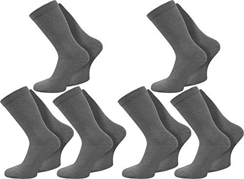 3 oder 6 Paar Extra breite Socken ohne Gummi - auch für Diabetiker geeignet Farbe 6 Paar Grau Größe 39/42 von Gear Up