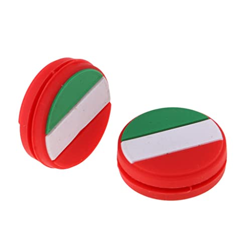 Geardeangloow 2 Stück Nationalflagge Silikon Tennisschläger Stoßdämpfer Italien 2 Stück von Geardeangloow