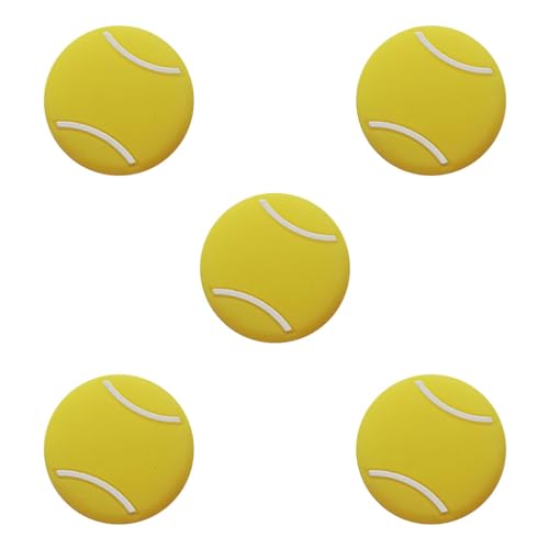 Geardeangloow 5 Stück Tennisschläger Stoßdämpfer Dämpfer Anti-Vibration Vibration Reduktion Dämpfer Puffer Zubehör Profi Gelb von Geardeangloow