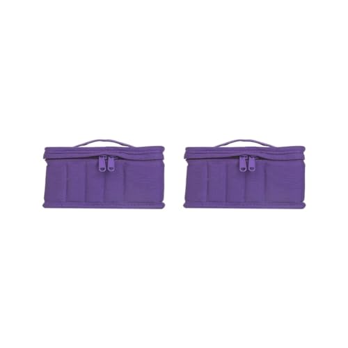 Geardeangloow Aufbewahrungstasche für ätherische Öle, Nagellack-Tasche, Koffer, 16 Flaschen, Violett, 2 Sets (lila), Purple18x12.5x8.5cm von Geardeangloow