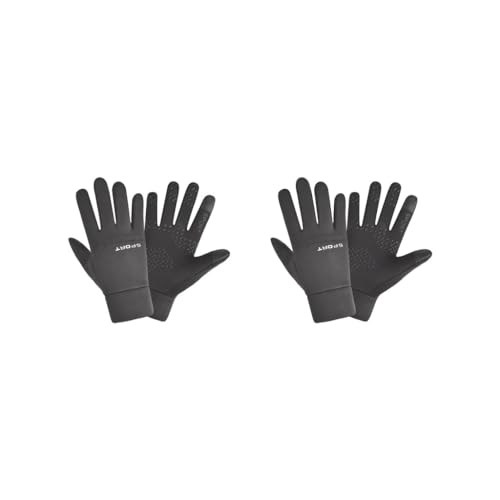 Geardeangloow Herren-Winterhandschuhe, Touchscreen-Handschuhe, wasserabweisend, für Arbeit, Autofahren, Größe L, Schwarz, 2 Stück von Geardeangloow
