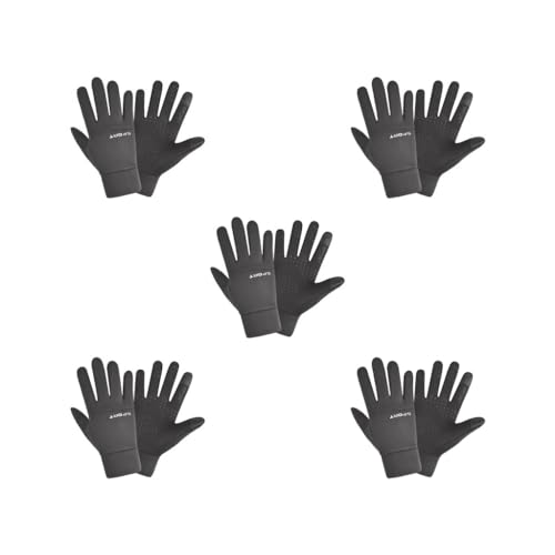 Geardeangloow Herren-Winterhandschuhe, Touchscreen-Handschuhe, wasserabweisend, für Arbeit, Autofahren, Größe L, Schwarz, 5 Stück von Geardeangloow