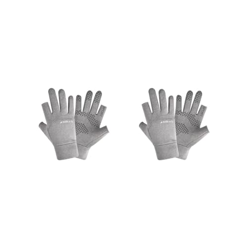 Geardeangloow Herren-Winterhandschuhe, Touchscreen-Handschuhe, wasserabweisend, für Arbeit, Autofahren, Größe XL, Grau, 2 Finger, 2 Stück von Geardeangloow