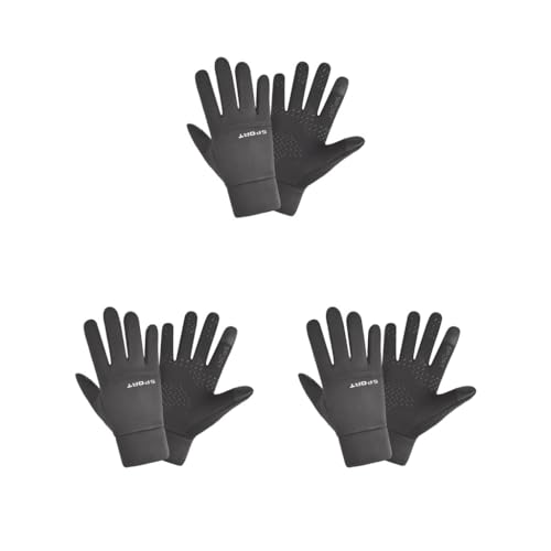 Geardeangloow Winterhandschuhe für Herren, Touchscreen-Handschuhe, wasserabweisend, für Arbeit, Autofahren, Damen, Größe M, Schwarz, 3 Stück von Geardeangloow