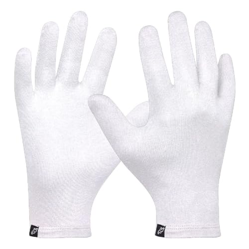 Gebol Baumwollhandschuh | 1 Paar | Größe L/XL | nachhaltiger Mehrweghandschuh aus Bio-Baumwolle | antibakteriell, antiviral | Touchscreen geeignet | für Damen und Herren | weiß von Gebol