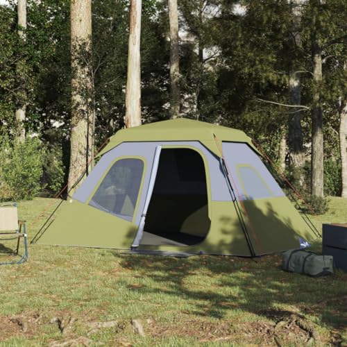 Gecheer Campingzelt 6 Personen Camp Zelt Trekkingzelt Kuppelzelt Familienzelt Grün 344x282x192 cm von Gecheer