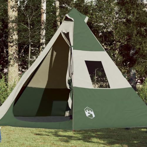 Gecheer Campingzelt 7 Personen Camp Zelt Trekkingzelt Kuppelzelt Familienzelt Grün 350x350x280 cm 185T TAFT von Gecheer