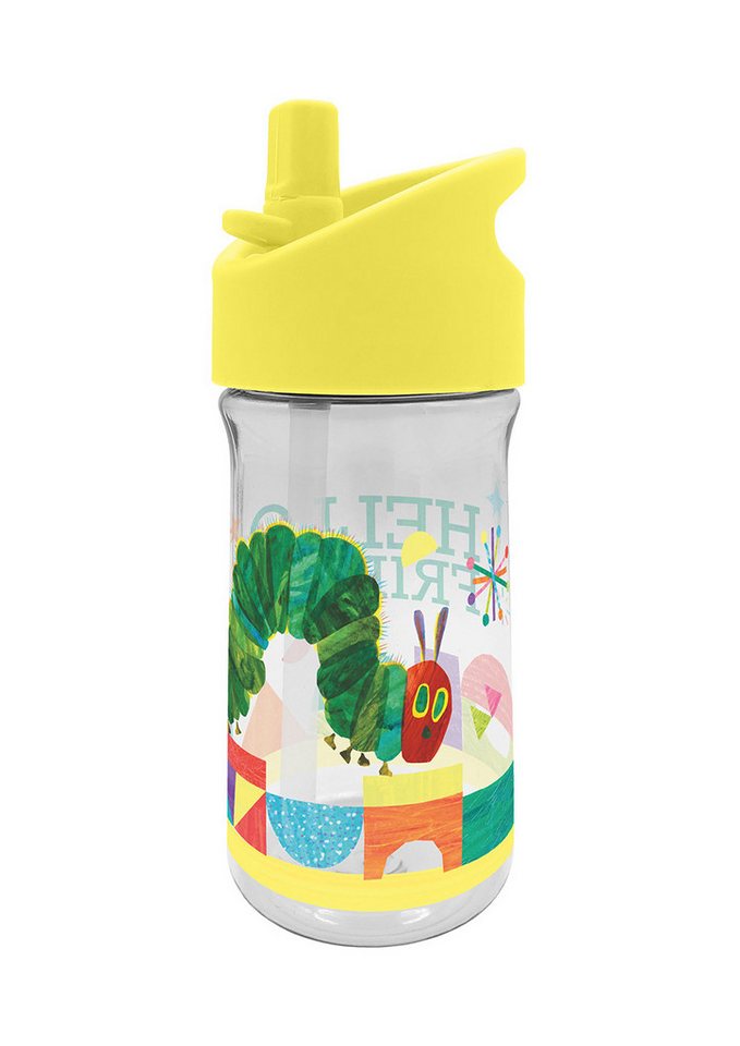 Geda Labels GmbH Trinkflasche Raupe Nimmersatt Hello Friend, Gelb, 370ml, nicht spülmaschinengeeignet von Geda Labels GmbH