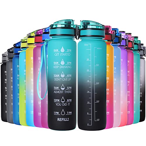 GeeRic Trinkflasche 1L Sport Wasserflasche BPA-freies Kohlensäure geeignet Wasserflasche für Uni, Sport, Fitness, Fahrrad, Outdoor von GeeRic