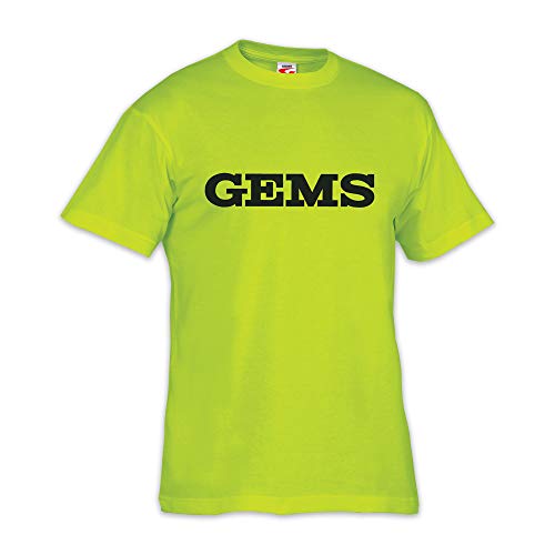 Gems Unisex Promo T Shirt, Neongelb, XXS EU von GEMS