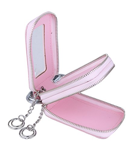 Genda 2Archer Leder Doppel-Reißverschluss um Autoschlüssel Brieftasche (Pink) von Genda 2Archer