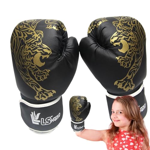 1 Paar Boxhandschuhe - Boxhandschuhe für Erwachsene | Kinder-Boxhandschuhe, Kinder-PU-Leder-Kampfhandschuhe Tiger-Aufdruck, Boxhandschuhe schwere, Match-Handschutz-Fitness-Sporthandschuhe für Männer von Generic