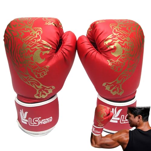1 Paar Boxsackhandschuhe - Muay Thai Handschuhe | Professionelle Box-Trainingshandschuhe für Erwachsene, Boxsack-Handschuhe, PU-Leder-Boxhandschuhe, Muay-Thai-Kampfhandschuhe für Männer und Frauen von Generic
