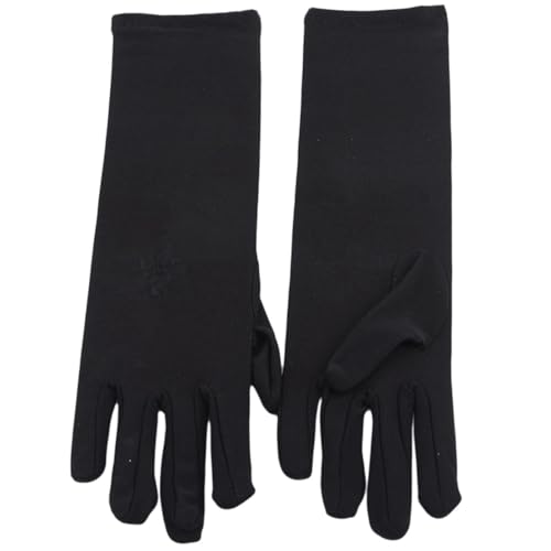 1 Paar Damen-Sommer-Handschuhe, Bestickt, Sonnenschutz, Uv-Schutz, Fahrhandschuhe, Elegante Lange Reithandschuhe (Schwarz) von Generic