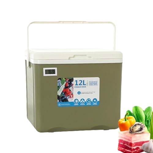 12L Heiß-Kalt-Auto-Kühlbox für Lebensmittel | Isolierte Aufbewahrungsbox | Lebensmittelbehälter zum Picknick-Angeln mit Eisspeicherung, für Obst, Muttermilch, Saft, Getränke, Milch von Generic