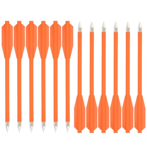 12Pcs Bogenschießen Kurze Pfeile 6,3 Zoll Kunststoffpfeile mit scharfer Metallspitze Geeignet zum Üben Schießen Ziel kleine Jagd (Orange) von Generic