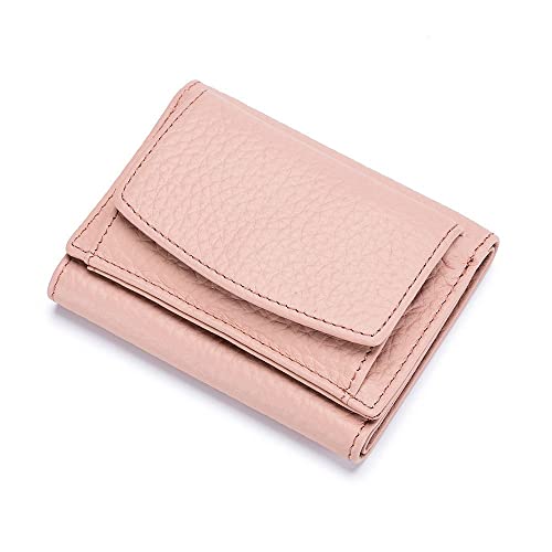 1Pcs Mini Geldbeutel Damen klein Echtleder Geldbeutel Damen Mini Portemonnaie mit RFID Damen Geldbörse Echtleder Kleine Leichte Brieftasche Schutz Kurzer Frauen kleine Geldbörse mit Münzfach von Generic