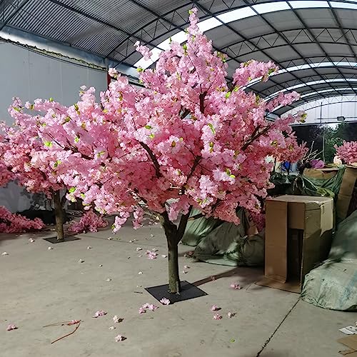 1x0.6m/3.2x1.9ft Japanese Artificial Cherry Blossom Tree, Pink Large Plant Handmade Fake Sakura Silk Flower Decoration Wishing Tree for Wedding Event Party Restauran 2x2m/6.6x6.6ft von Generic