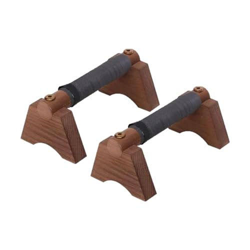 2 Stück Push Up Griffe Liegestützgriffe Trainingsgeräte Holz rutschfeste Handstützen U-Form Komfortgriff für Krafttraining Zuhause Fitnessstudio, Coffee L von Generic
