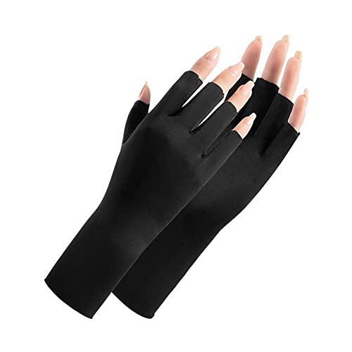 2023 Sommer UV Schutz Handschuhe Halbfinger Fahren Halbhandschuh Handschuhe Fäustlinge Dünne Seide Eis Atmungsaktiv Finger Sonnenschutz L9H8 von Generic