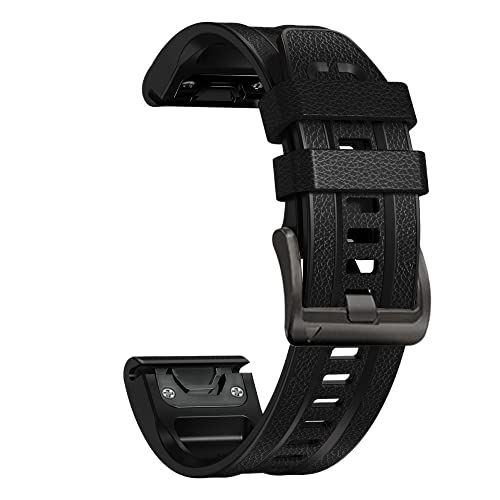 26 22 mm Smart-Armband für 7 7X/Tactix 7 Pro 6 6XPro 5 5X Plus 945 D2 Silikon-Leder-Schnellverschluss-Armband von Generic