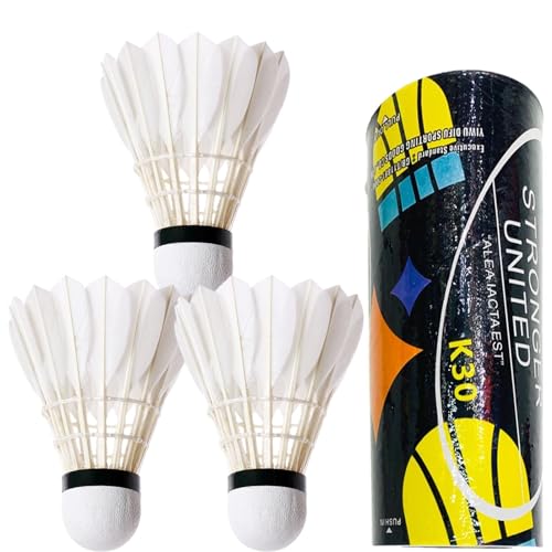 3 Stück Hochwertige Entenfederscheiben Badminton-Federbälle | Hochgeschwindigkeits-Badminton- | Badminton-Set Mit Großer Stabilität Und Haltbarkeit | Jugend-bälle Für Drinnen Und Draußen von Generic