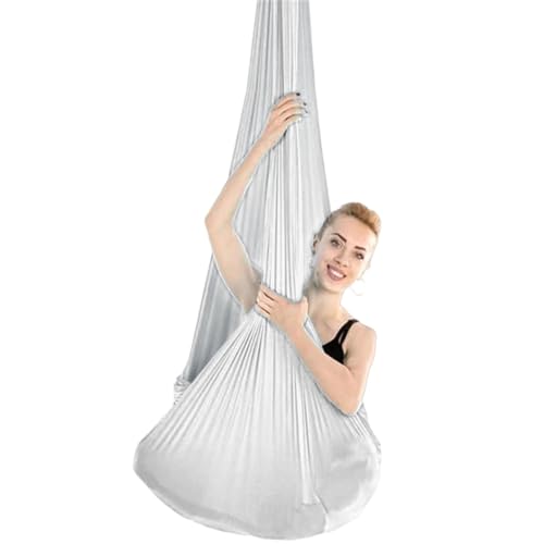 Aerial Silks für Zuhause, Yoga-Schaukel – Aerial Silks mit Verlängerungsgurten, Karabinern, 5 m Yogas-Hängematte, Schaukelstoff, hängendes Yoga-Handtuch, Trapezschaukel für Erwachsene von Generic