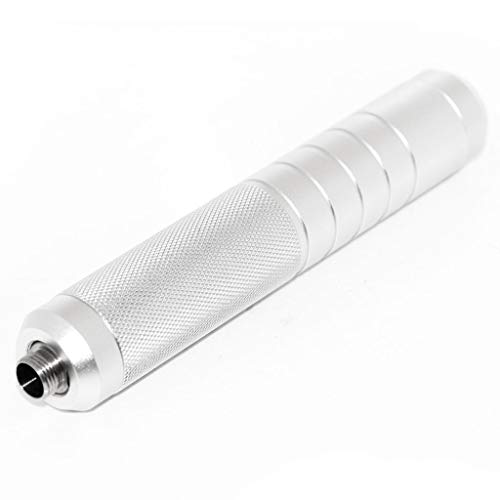 Airsoft Softair 5.75" Zoll 146mm Schalldämpfer Laufverlängerungsrohr Suppressor Silencer Barrel Extension Tube -14mm CCW / +14mm CW mit +11mm CW / -14mm CCW Adapter Silber von Generic