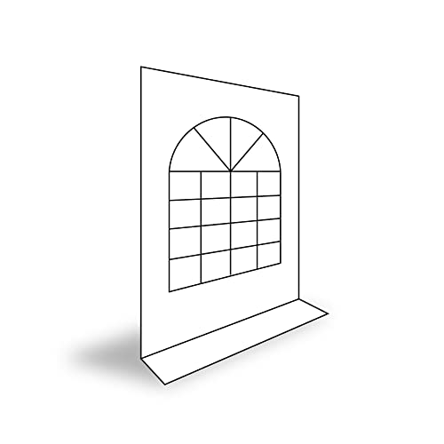 Ambisphere PVC 550gr/m² Seitenteil für Partyzelt Pergola Pavillon Gartenpavillon 2x2m Seitenwand mit Fenster in diversen Grossen und Farben Faltpavillon (2x2,60m(Hogh), Weiss) von Generic