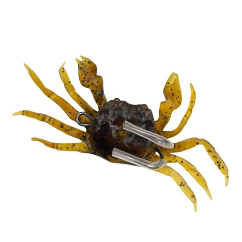 Angelköder – 3D-künstliche Krabbe mit scharfem Haken – Süßwasser-Angelköder, Salzwasser-Fischgerät für Angelliebhaber von Generic