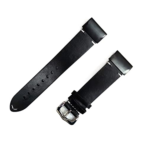 Armband mit 6 Ölwachs-Lederverschlüssen, 22 mm, Schnellmontage-Uhrenarmband für 5/5 Plus/Forerunner935/Instinct von Generic