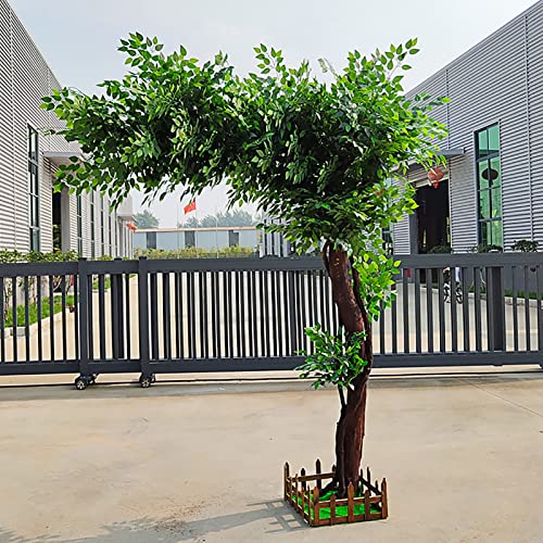 Artificial Banyan Trees Handmade Green Tree Indoor Outdoor Home Office Party Wedding Decoration Simulation Green Plants Green- 2x1.5m von Generic