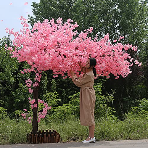 Artificial Flowers for Outdoor Decoration Cherry/Japanese Cherry Blossom Tree Living Room Wedding Wall Garden Plants Simulation Fake Flower Pink- 1.8x1m von Generic