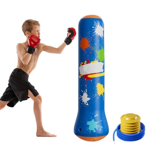 Aufblasbarer Boxsack - Boxsack Tumbler | Punching Stand Bag | Blow-up Boxsäule Tumbler | Sandsäcke Boxsack mit Pumpe | Kraftübung Boxsäule für Kinder Kraftübung von Generic