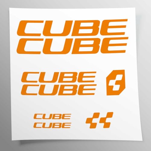 Aufkleber-Set kompatibel mit orangefarbenen Würfeln Logos MTB Mountainbike von Generic