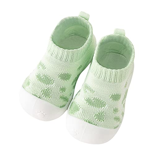 Baby Mädchen Jungen Kinder Leopardenmuster Freizeitschuhe Mesh Soft Bottom Atmungsaktive Slip On Sportschuhe Socken Schuhe Abendschuhe für kleine Mädchen (Green, 25 Toddler) von Generic
