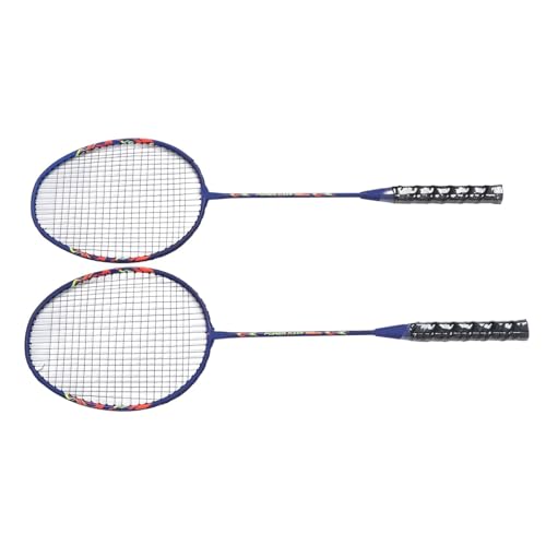Badmintonschläger-Set, Sport-Badmintonschläger. Solide, Langlebige Eisenlegierung für Trainingsunterhaltung für Erwachsene Schüler (Blue) von Generic