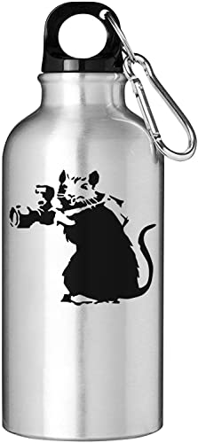 Banksy Street Art Rat Photographer Touristische Wasserflasche Silber 500ml von Generic