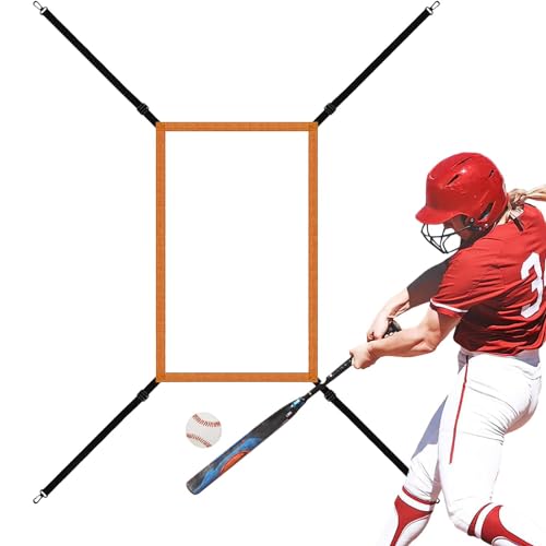 Baseballnetz-Schlagziel– Übungshilfe fürs Pitching, Pitching Target Strike Zone | Verstellbares Softball-Pitching-Target | Baseball-Übungsnetz zum Schlagen, Batting und Catchen, Befestigungsgurt von Generic